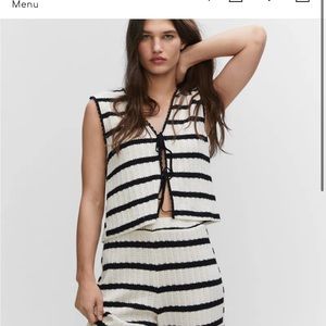Sold out Mango crochet striped top